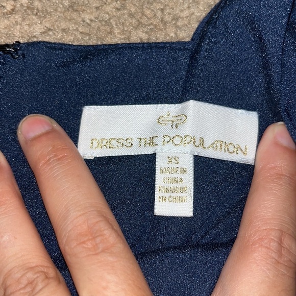 Dress The Population Louisa Butterfly Sleeve Cocktail Dress Navy XS - Picture 12 of 14